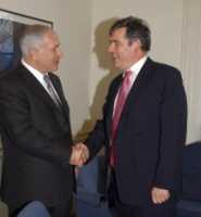 The British Minister Mr. Gordon Brown with the Isr