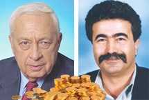 The candidates: Ariel Sharon and Amir Peretz