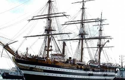 The Italian tall ship "Amerigo Vespucci" at the port of Haifa