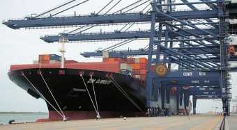 Hundreds of protesters gathered on the dock, disrupting the port workers from unloading the merchandise off the ship