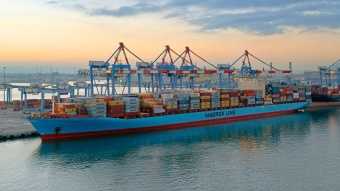 "Gustav Maersk", the largest container vessel ever to call at Haifa Port